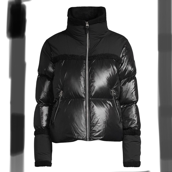 NWT Mackage Miya Shearling Trim Puffer Jacket Medium - Picture 1 of 10